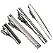 BMC Mens 4pc Alloy Luxury Fashion Necktie Clips Bar Mix Variety Set - Gray