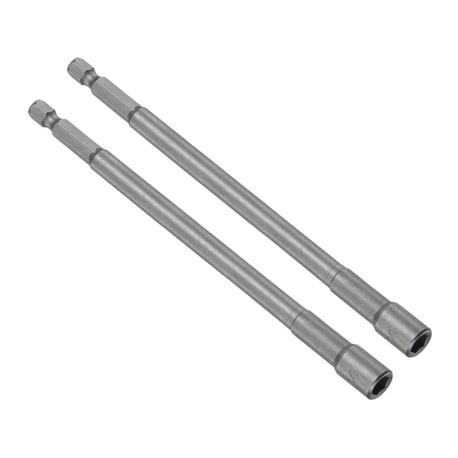 CoCud Quick-Change Nut Setter Driver Bit, 1/4-inch SAE 150mm Length 1/4" Shank, CR-V Magnetic Straight Shank Setter Drill Bits - (Applications: for Auto Repair) - 2pieces
