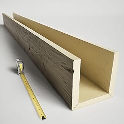 8"W x 4"H x 12'L 3-Sided (U-Beam) Hand Hewn