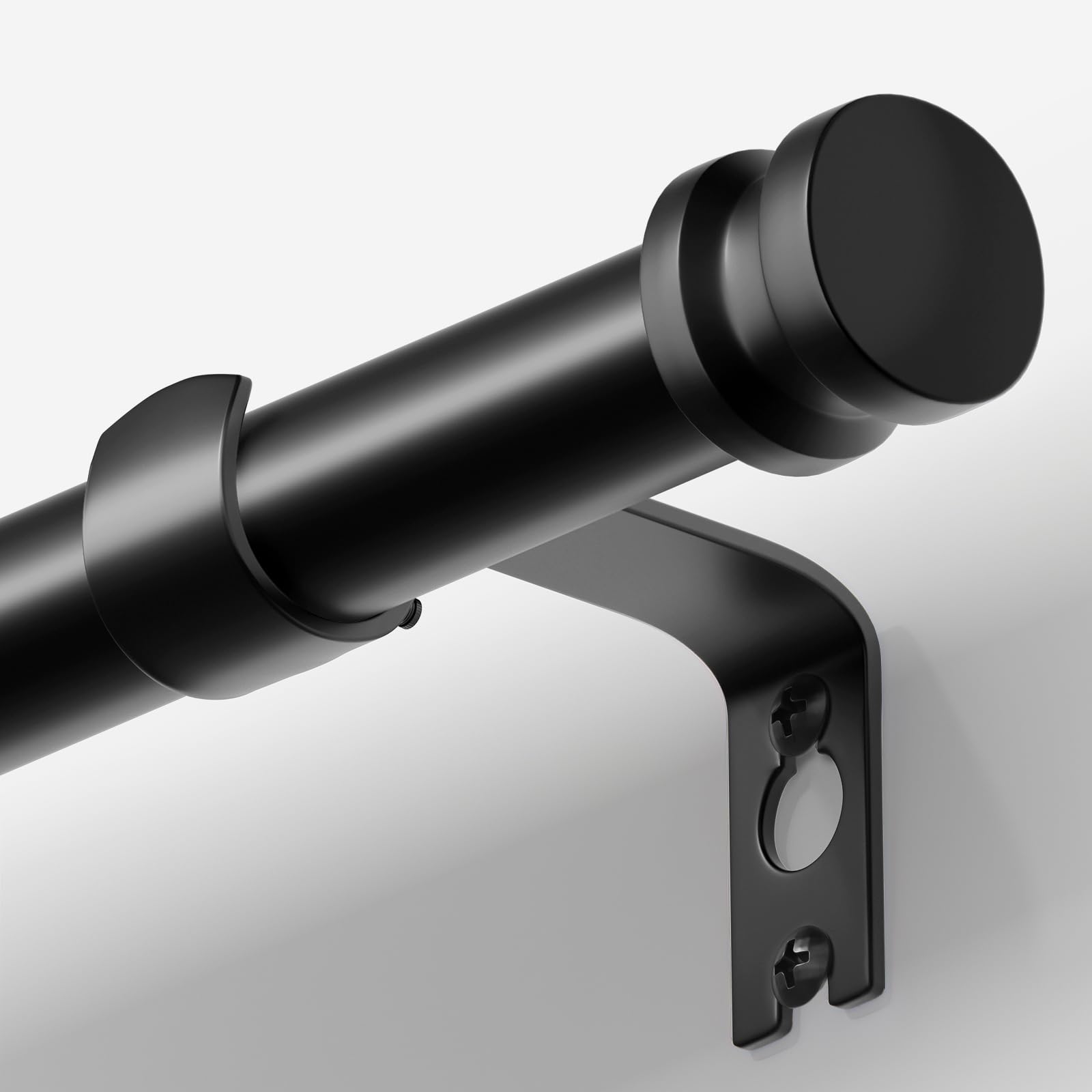 TKZTKZ Sturdy Durable Curtain Rod:Black Curtain Rods for Windows 18-45 Inch,Adjustable Heavy Duty Curtains Rod for Bedroom/Kitchen/Dorm/Apartment/Door,Small Modern Decorative Drapery Rods (All-Metal)