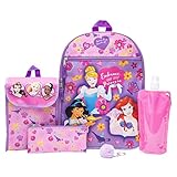 Disney's Princess Backpack Combo Set - Girls' 6 Piece Backpack Set (Pink)