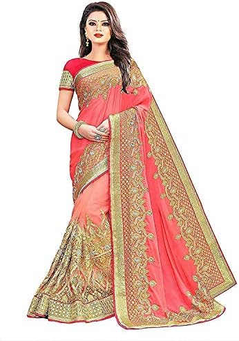 Jesti Designer Georgette Saree 0 (Saree_Peach_Free Size)