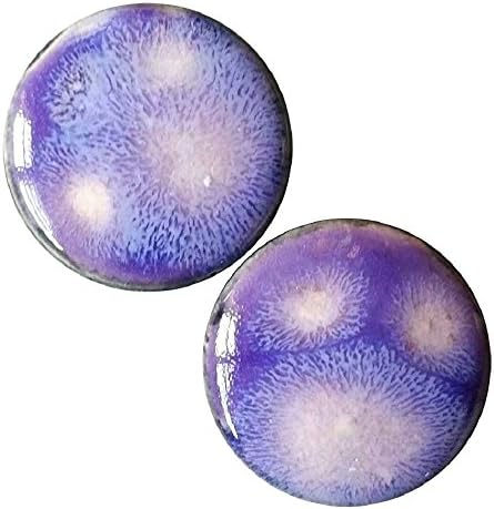 Pair - Grape Devine Ceramic Glass Ear Plugs with Essential Oils Diffuser for Scented Gauges (20mm l 13/16in)