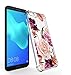 Huawei Y5 2018 Case/Honor 7S case,Y5 Prime 2018 case with Flower,LUOLNH Slim Shockproof Clear Floral Pattern Soft Flexible TPU Back Cover for Huawei Y5 2018/Y5 Prime 2018 /Honor 7S(Purple)