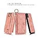 JAZ iPhone XS Wallet Case, iPhone X Wallet Case Zipper Purse Detachable Magnetic 14 Card Slots Money Pocket Clutch Leather Wallet Case Cover for iPhone X(2017) /iPhone XS(2018) 5.8 Inch - Rose Gold
