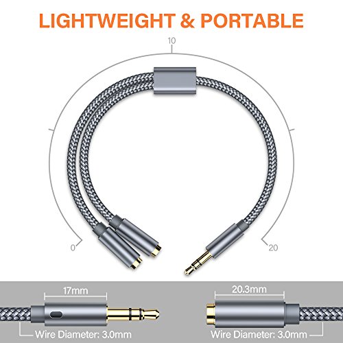Headphone Splitter, oldboytech 3.5mm Stereo Audio Splitter [2Pack,Hi