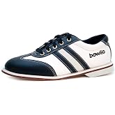 Bowlio Torino Unisex Leather Bowling Shoes - Black/White