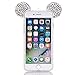 iPhone 5/5S/SE/6/6S/6S+PLUS/7/7 Plus Case, 3D Silver/Clear Mickey Mouse Crystal Diamond Bling Rhinestone Ears TPU Rubber Silicone Gummy Skin Cover with Lanyard (iPhone 6 / 6S)