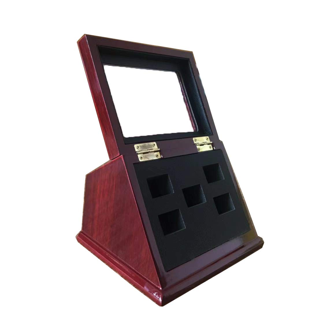 Photo 1 of JunningGor Sports Championship Rings Wooden Display case Shadow Box Without Rings (5 Slots)