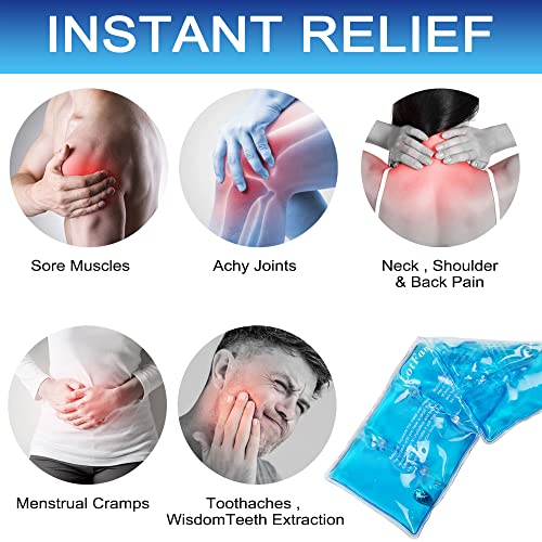 LotFancy Heating Pad, with Adjustable Strap, Reusable Gel Ice Pack Wrap, Click Activated, Instant Hot Cold Therapy Compress for Back, Neck, Shoulder, Knee Pain Relief, 15” x 5”