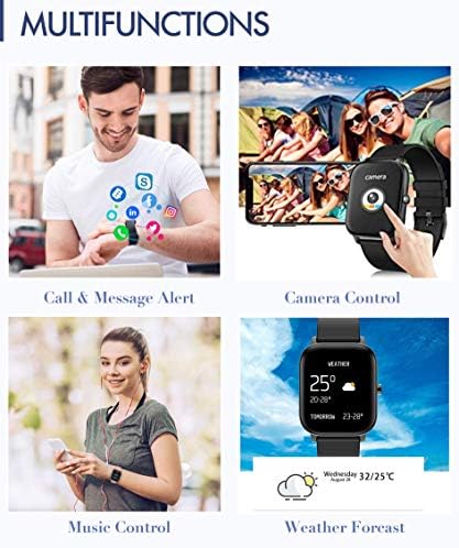 Android Smart Watch, iPhone Compatible Smartwatch for Women Men Fitness Tracker with Heart Rate Blood Pressure Monitor Sleep Monitor, Activity Tracker with Pedometer, IP67 Waterproof Fitness Watch
