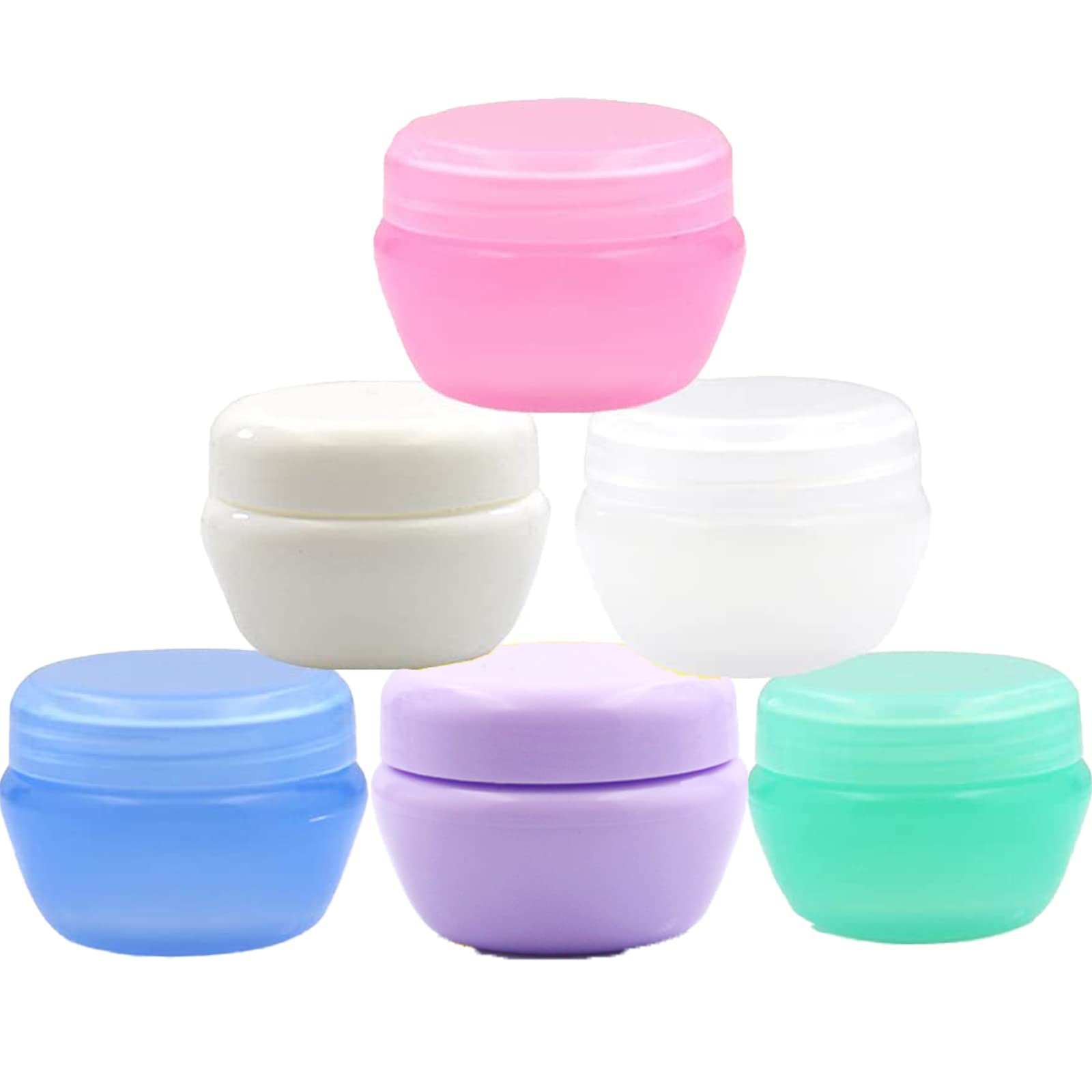 Travel Containers Sets,6 PCS Cosmetic Containers Sample Jars Lids Makeup Sample Containers, Travel Size Containers Pot Jars for Liquid Creams Lotion Travel Bottles Accessories, 20 Gram (6 PCS)
