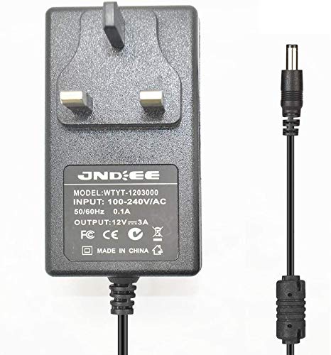 UK BS G 3Pin 12V 3A 3 amp 36W DC Power Supply Adaptor Transformer, Plugtop Version, 1.2M Lead