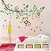 Lovely Jungle Monkey Wall Sticker Monkey Dancing on Tree Branch Nursery Wall Decal