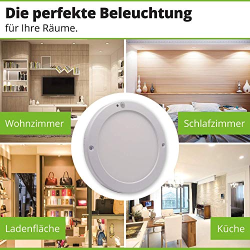 HAGEMANN LED Deckenleuchte mit Bewegungsmelder innen 18 Watt rund 1500lm IP20 – 22cm Durchmesser – 230V LED Lampe mit… – Bild 7