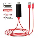 Lightning to HDMI MAOZUA 1080P HDMI Video AV Cable Connector Conversion Same Screen Device HDTV Adapter Cable 6.5FT for iPhone 8/7/6/5 Series Pad Air/mini/Pro Pod Touch on HDTV Projector (Standard)