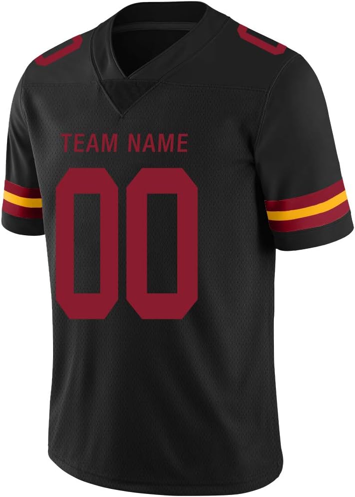 Custom Football Jerseys Design Your Own Practice Mesh Jersey T-Shirts with Your Team, Name and Number