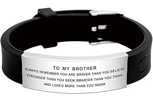 FALOGIJE Brother Gifts Inspirational Wristband Bracelet from Sister, Brother Birthday Graduation Gifts, Fathers Day, Christmas