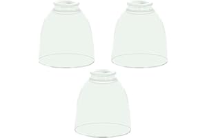 SEWTEROLYN 3-Pack Clear Glass Shades, Bell Shaped Glass Shade Covers Ceiling Fan Lamp Replacements, Light Fixtures Lampshade for Chandelier Wall Sconces, 1.61" Fitter Size, 5" High x 4.7" Diameter