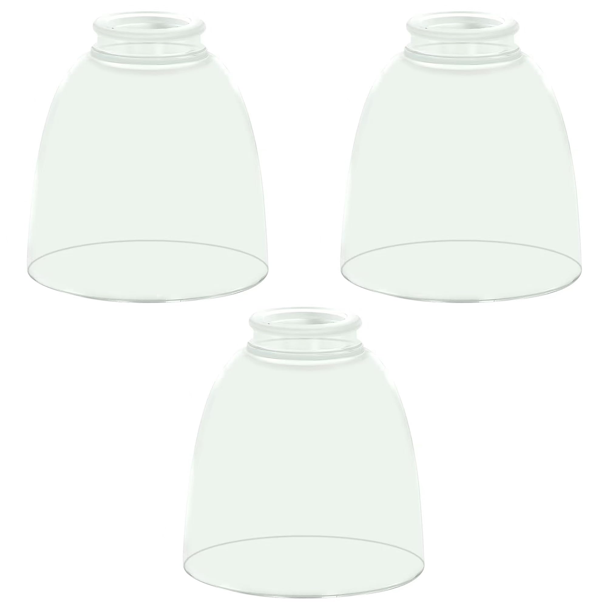 Photo 1 of 3-Pack Clear Glass Shades, Bell Shaped Glass Shade Covers Ceiling Fan Lamp Replacements, Light Fixtures Lampshade for Chandelier Wall Sconces, 1.61" Fitter Size, 5" High x 4.7" Diameter
