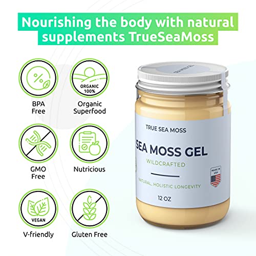 TrueSeaMoss Wildcrafted Irish Sea Moss Gel Nutritious Organic Raw
