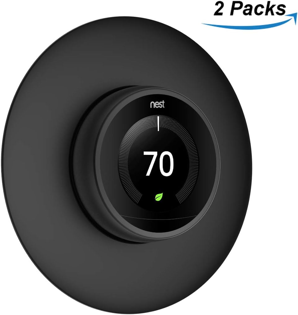 Sportlink Wall Plate Cover For Nest Thermostat 3rd 2nd 1st Generation Matte Black Not Compatible With Nest E Black 2 Pack
