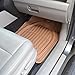 MotorTrend FlexTough Tortoise - Heavy Duty Rubber Floor Mats for All Weather Protection - Deep Dish (Beige)