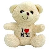 Official I Love NY Teddy Bear Embroidered Plush New York City Bear (6 Inches)