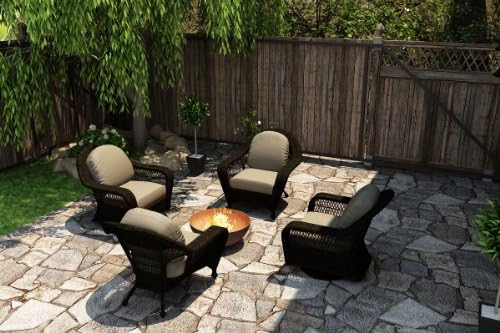 Forever Patio 4 Piece Catalina Patio Chat Set, Sable Wicker with Beige Sunbrella Cushions (SKU FP-CAT-4CH-SB-MS)