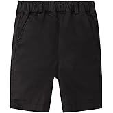 LittleSpring Boys Uniform Shorts Pull On Flat Front School Performance Shorts
