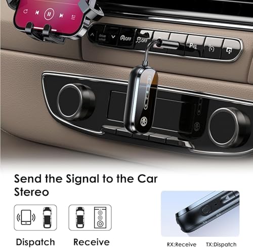 Zyler Bluetooth 5.4 (Latest Version) Transmitter and Receiver, 2-in-1 Wireless Adapter for Airplane Travel: Connect 2 Airpods/Headphones to In-Flight Entertainment, TV, Car Stereo via 3.5mm AUX Jack