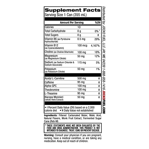 Jocko GO Energy Drinks Sugar Free KETO, Vitamin B12, Vitamin B6