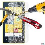 Nokia Lumia 520 Tempered Glass Crystal Clear LCD Screen Protector Guard & Polishing ClothRED DSSVL5 BY SHUKAN®, (TEMPERED GLASS)