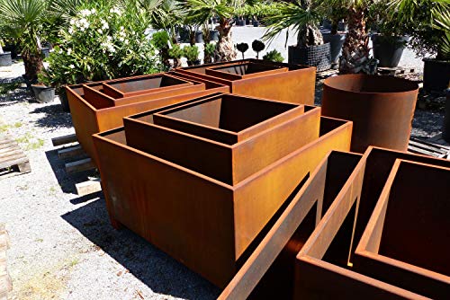 gruenwaren jakubik Cortenstahl Pflanzkübel 70x70x60 Rostkübel Rost Stahl Kübel Blumenkübel XXL – Bild 8
