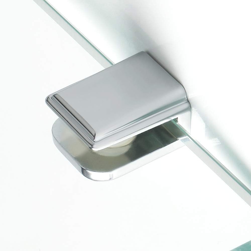 Sayayo 8Pcs Adjustable Glass Shelf Brackets, Polished Chrome Glass Support Clamp Zinc Alloy, Wall Mounted Adaptive 5-8MM Thickness - Image 3
