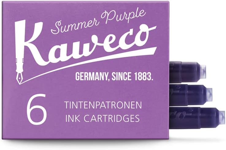 Kaweco Fountain Pen Ink Cartridges Summer Purple Pack of 6 | Short Standard |