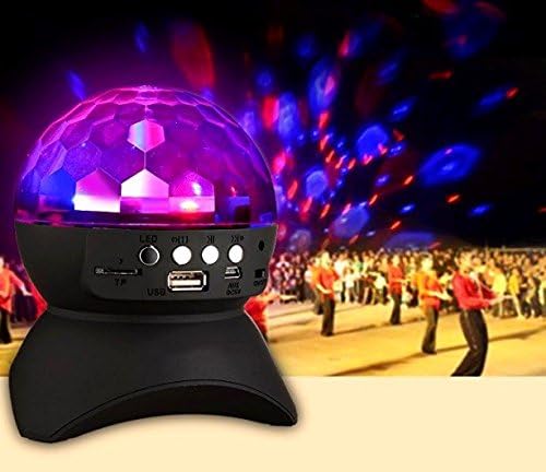 Disco DJ Portable Crystal Stage Party Dance Light,LED Crystal Ball Auto Rotating Color Changing Wireless Speakers support bluetooth function for Party Dance, Ball, halloween, Birthday, Christmas