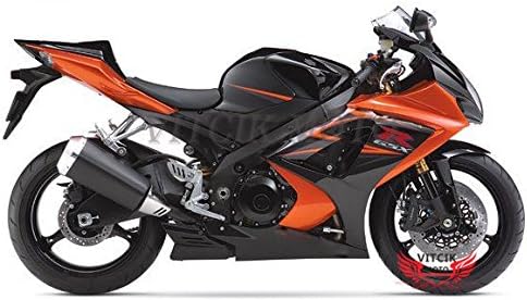 VITCIK (Fairing Kits Fit for GSXR1000 K7 2007 2008 GSXR 1000 GSX R1000 K7 07 08) Plastic ABS Injection Mold Complete Motorcycle Body Aftermarket Bodywork Frame(Orange & Black) A043