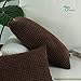 CaliTime Throw Pillow Covers Pack of 2 Comfy Corduroy Corn Striped Waffle Decorative Cushion Cases for Couch Sofa Bed Farmhouse 12 X 20 Inches Brown