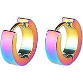 Gulaka Stainless Steel Mens Womens Hoop Earrings Piercings Huggie Hypoallergenic