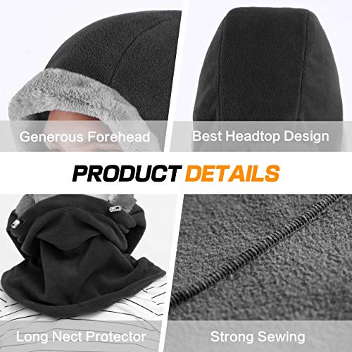 DIMPLES EXCEL Balaclava Fleece Hood Winter Warmer Balaclava Fleece Hood Ski Face Mask Wind Resistant for Men and Women, One Size Fits All (Black)