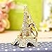 Eiffel Tower Sparkling Charm Blingbling Keychain Crystal Rhinestone Pendant Gift (Gold)
