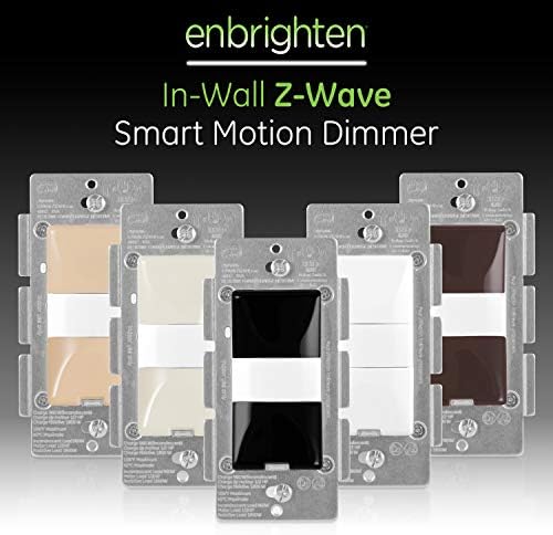GE Enbrighten Z-Wave Plus Smart Motion Light Dimmer, Works with Alexa, Google Assistant, 3-Way Compatible, ZWave Hub Required, Repeater/Range Extender, Black, 35548