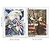 2 Pack DIY 5D Diamond Painting by Number Kits Full Drill Round Rhinestone Embroidery Pictures Arts Craft for Home Wall Decoration, Deer and Eagle(14×18inch)
