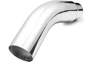 4 Inch Stainless Steel Diesel Exhaust Elbow Tip, 4" Inlet 6" Outlet 23" Long Chrome Exhaust Tip