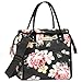 Kaome Lunch Bags for Women, Reusable Insulated Lunch Box, Double Zippers Wide Open Lunch Cooler Container Bag, Durable Leakproof Picnic Bags for Men Work School Outdoor Flower (Pink)