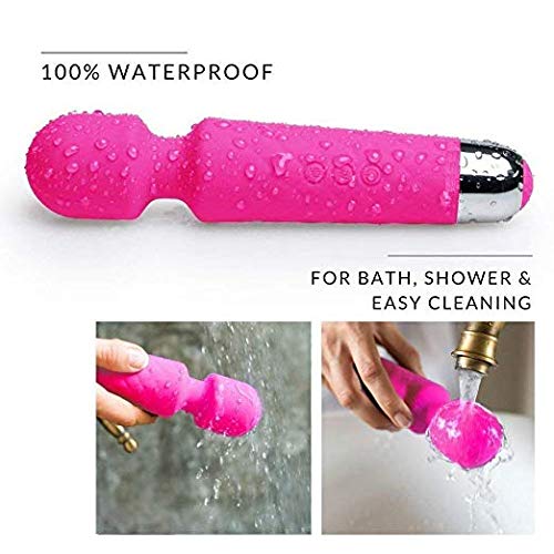Harrohorye Mini Cordless Massager USB Rechargeable Waterproof Quiet (Rose red)