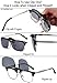 Polarized Clip-on Flip Up Metal Clip Rimless Sunglasses for Eyeglasses, Lightweight, M Size, Black Lens