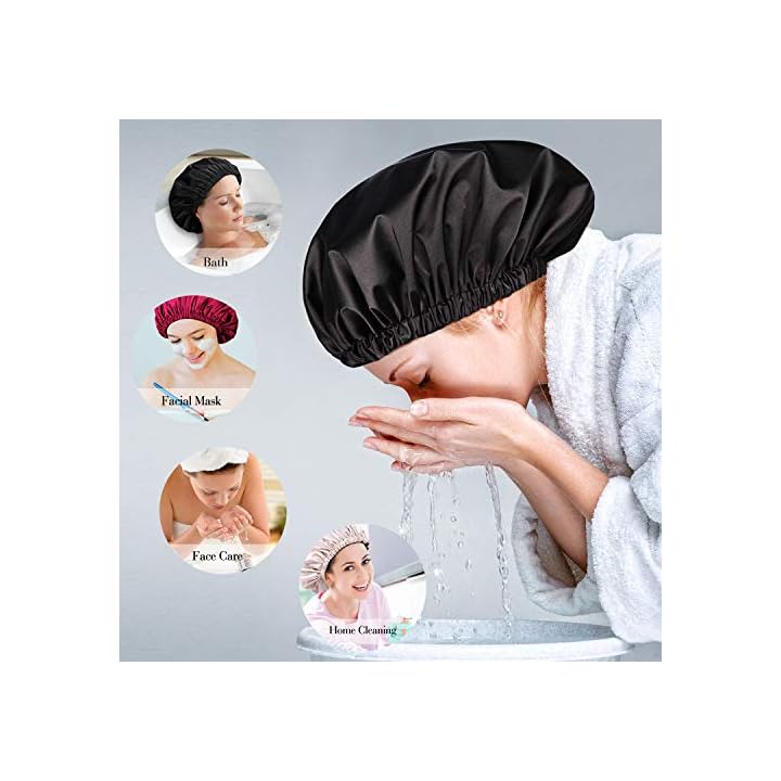 YANIBEST Shower Cap for Women Hair Satin Shower Cap for Men