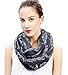 Lina & Lily Musical Note Print Women's Infinity Scarf Lightweight (Dark Gray)